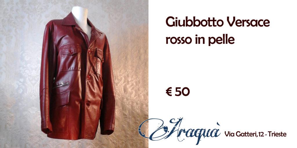 Giubbotto rosso Versace in pelle - € 50