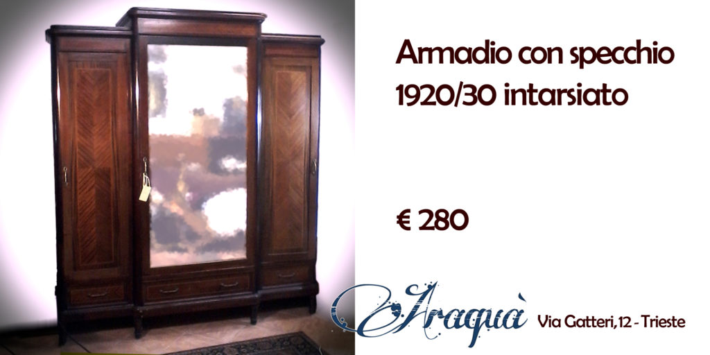 Armadio con specchio 1920/30 intarsiato - € 280