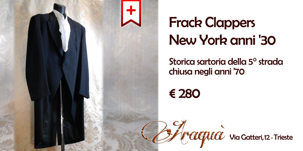 Frack Clappers New York anni '30 - Storica sartoria della 5° strada chiusa negli anni '70 - € 280