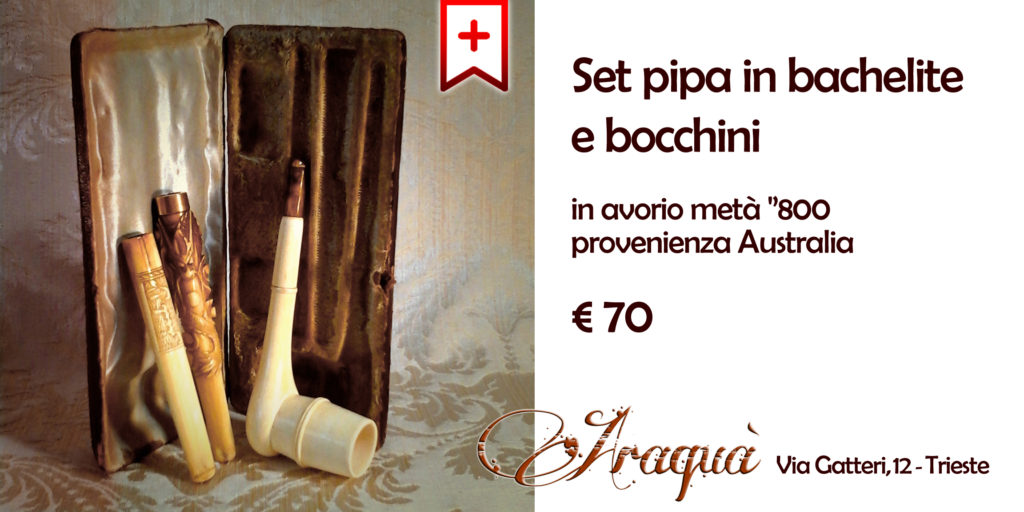 Set pipa in bachelite e bocchini in avorio metà '800 provenienza Australia - € 70